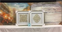 Lot of 4 Hanging Art Pieces