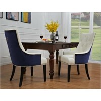 Streater Upholstered Dining Chair Navy/wht X2