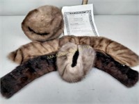Pappas furs full pelt pastel mink hat and neck