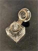 Beautiful Antique Small Clear Inkwell