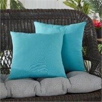 Teal Dayse Outdoor Square Cushion With Filling X2