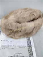 Pappas furs pastel mink hat, Fort Wayne Indiana