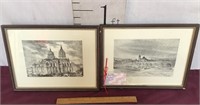 Antique Artwork/Engravings by Hildibrand, Signed