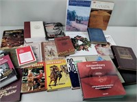 Vintage books including Mustang, old western book,