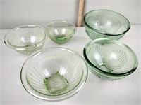 Uranium green depression glass bowls