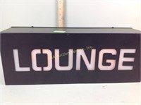 Lit "Lounge" sign, works