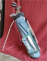 12 Ping Golf Clubs with Bag
