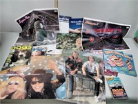 Vintage posters including Scorpions, Poison,