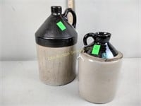 (2) stoneware crock jugs