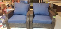 2- padded wicker patio chairs