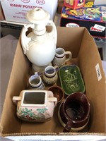 SMALL STEINS, CROCK PITCHER, VASES