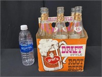 Vintage Graf's Root Beer Cardboard Carrier/Bottles