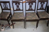 Set Of 4 Vintage  Harp Back Chairs