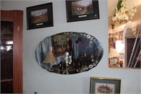 3 Pictures And Vintage Wall Mirror