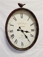 25 IN Metal & Glass Oval Clock
