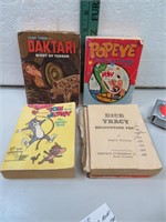 4 Vintage Big Little Books: Popeye, Daktari, Tom &