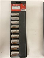 (2x Bid) Craftsman 9PC 1/2" Deep Socket Set