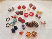 Clip On Earrings, Reds, Browns, Etc.