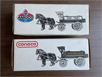 Amoco & Conoco Horse and Tank Wagon Banks NIB