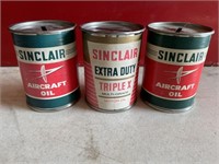3) Sinclair Sm. Oil Tin Banks (no boxes)