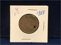 1888 Canadian one cent piece