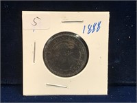 1888 Canadian one cent piece