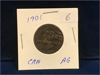 1901 Canadian one cent piece