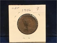 1906 Canadian one cent piece