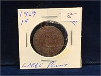 1909 Canadian one cent piece