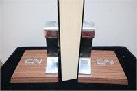 Vintage CN Rail bookends 7" high