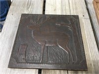 14x13 Wood Carved Elk Plaque