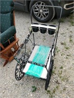 rod iron flower cart