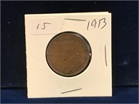 1913  Canadian one cent piece