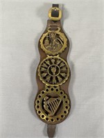 Vintage Leprechaun, Horse Heads, Irish Harp Brasse