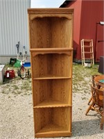 solid oak corner shelf - 24x77"