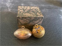 1934 & 1940 Basketball Football Charms or Pendants