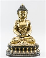 Large Chinese Gilt Bronze Buddha
