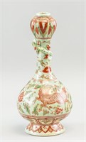 Chinese Wucai Porcelain Dragon Vase