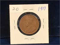 1917  Canadian one cent piece