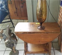 GROUP LOT- HEART DROP LEAF TABLE, AMBER DECOR