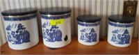 BLUE AND WHITE CANISTER SET