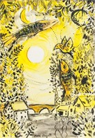 French Mixed Media Signed "MARC CHAGALL"