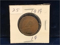 1919  Canadian one cent piece