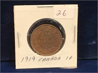 1919  Canadian one cent piece