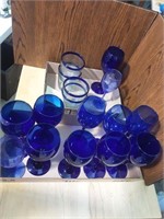 Cobalt blue glasses and stemware