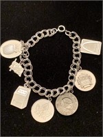 SILVER CHARM BRACELET WITH SILVER CHARMS FROM