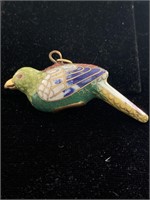PORCELAIN BIRD PENDANT;  2 1/4 NCHES LENGTH AND
