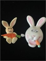 2 EASTER BUNNY PINS;  COSTUME JEWELRY,
