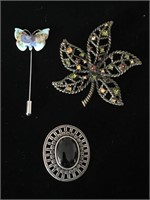 3 PC OF MISCELLANEOUS PINS/BROOCHES; COSTUME