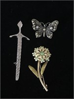 3 PC LOT OF SMALL BROOCH PINS; MISCELLANEOUS,